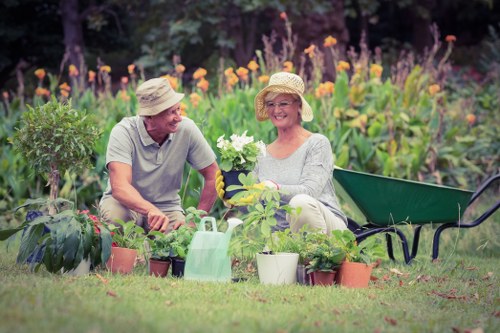 Team members working on a community garden in Barkingside